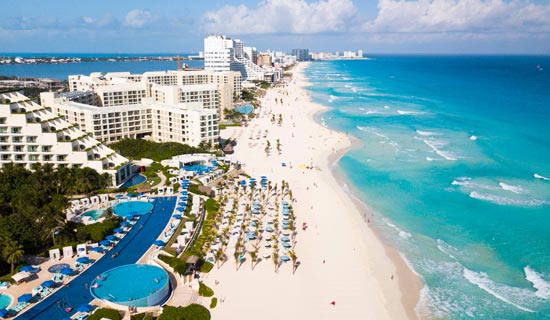 Las playas de Cancún, México están incluidas entre las más famosas del mundo 