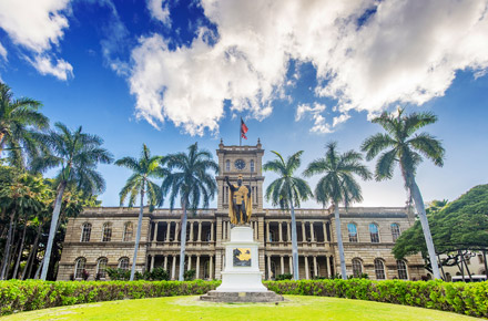 Palacio ‘Iolani
En Honolulu, Palacio real Estados Unidos