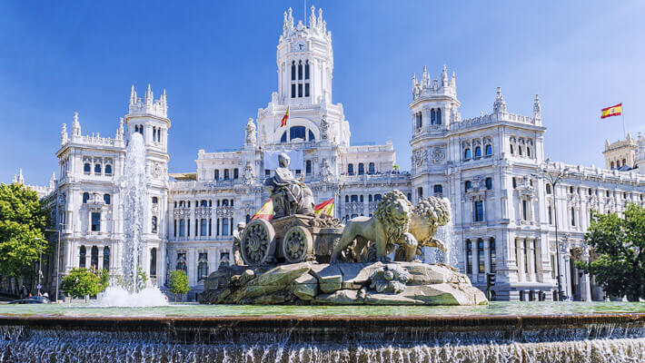 fuente del Palacio de Cibeles en Madrid, España